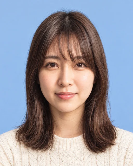 24×30 mm の証明写真の例